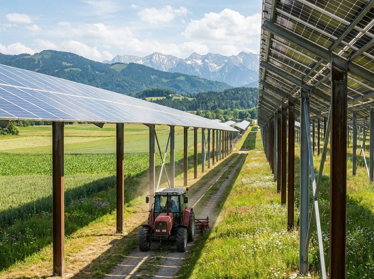 Agri-Photovoltaik über landwirtschaftlicher Nutzfläche