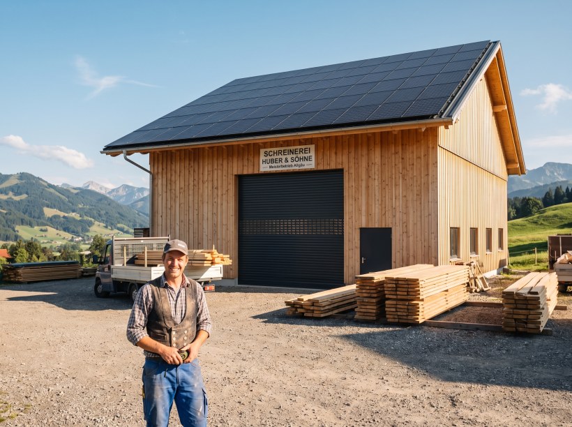 Gewerbe-Photovoltaik bei Schreinerei Mayr in Oberallgäu