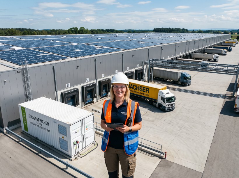 Gewerbe-Photovoltaik bei Logistik Huber in Memmingen