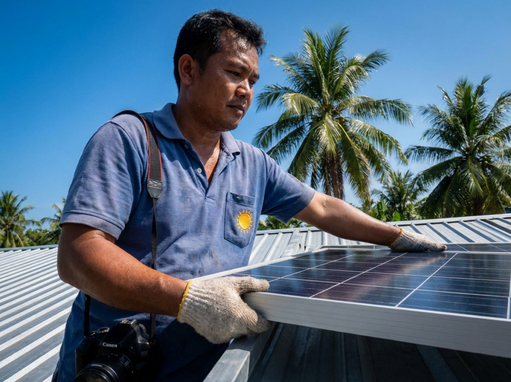 Installing a solar panel